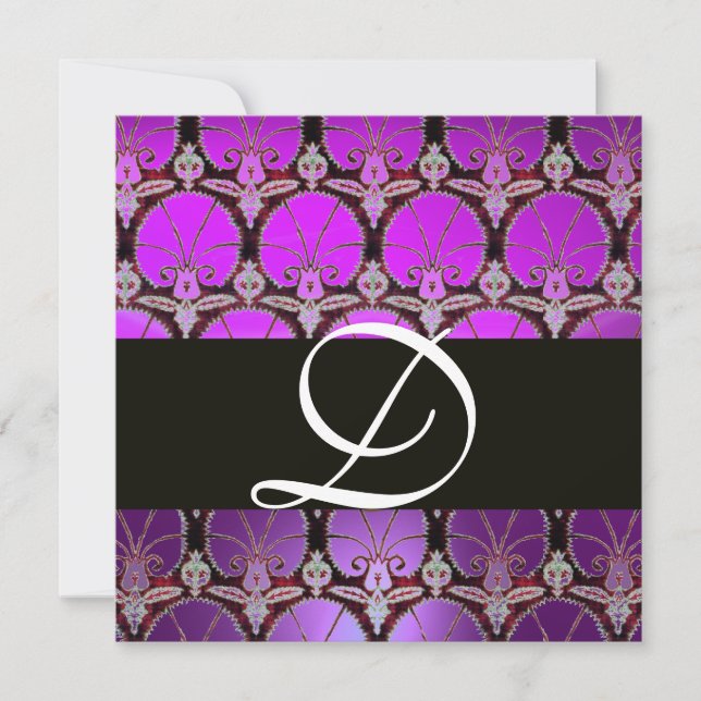 INVITATION MONOGRAMME DES CARNATIONS DE DOMMAQUES NOIRS PURPL (Devant)