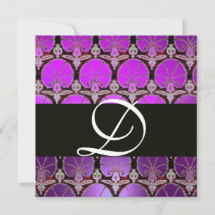 INVITATION MONOGRAMME DES CARNATIONS DE DOMMAQUES NOIRS PURPL