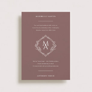 Invitation Monogramme Diamant Avec Fleurs