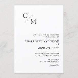 Invitation Monogramme élégant