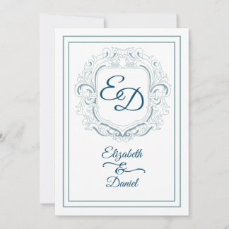 Invitation Monogramme Élégant 