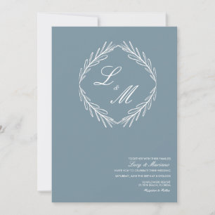 Invitation Monogramme élégant Script Branche Mariage Logo Inv