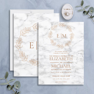 Invitation Monogramme en fer de cuivre élégant mariage