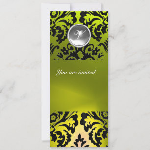 INVITATION MONOGRAMME EN PIERRE DE GEM BLACK ET JAUNE