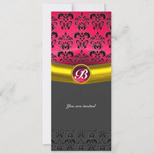 INVITATION MONOGRAMME EN PIERRE GEMME DAMASK