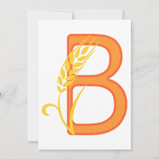Invitation monogramme floral B lettre majuscule