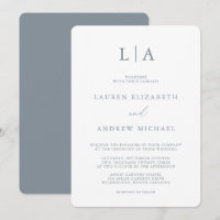Monogramme gris bleu foncé Simple minimaliste Mari