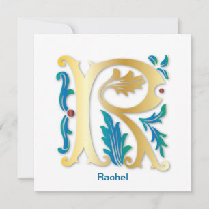 Invitation Monogramme Lettre R Fleur de lis