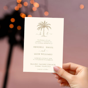 Invitation Monogramme Mariage Logo Palm Tree