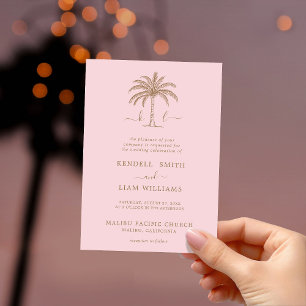 Invitation Monogramme Mariage Logo Palm Tree