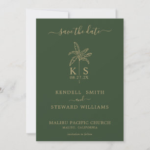 Invitation Monogramme Mariage Logo Palm Tree Enregistrer la d
