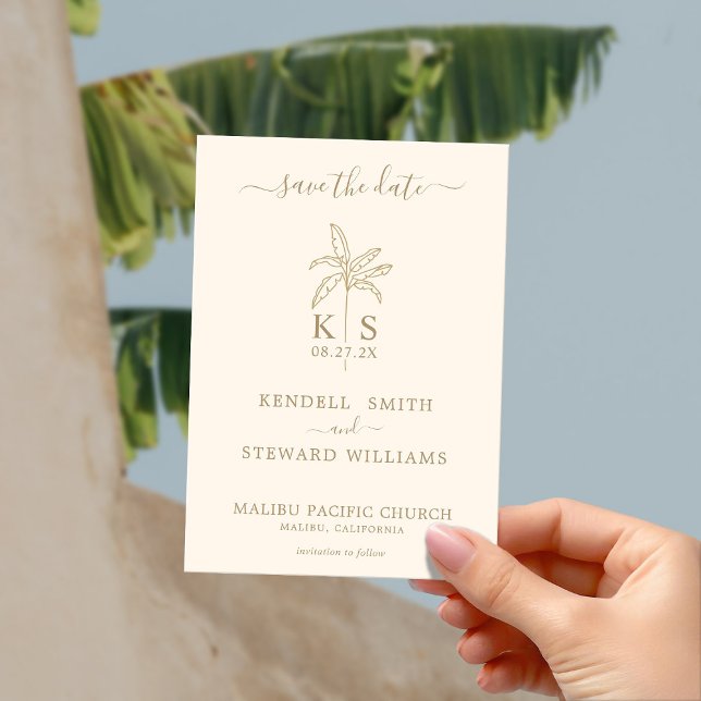 Invitation Monogramme Mariage Logo Palm Tree Enregistrer la d (Créateur téléchargé)