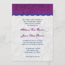 Monogramme Mariage mauve, bleu et argent V05