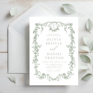 Invitation Monogramme Mariage victorien français