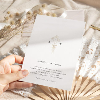 Invitation Monogramme minimaliste Mariage botanique