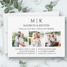 Monogramme minimaliste moderne 3 Photos Mariage