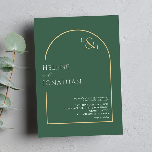 Invitation Monogramme minimaliste moderne mariage élégant (Monogram Minimalist Modern Elegant Wedding Invitation)