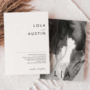 Invitation Monogramme minimaliste moderne Mariage photo