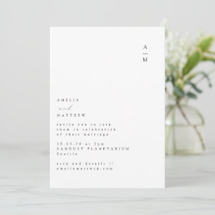 Invitation Monogramme minimaliste tendance Mariage de typogra