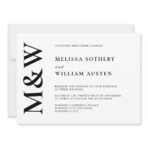 Monogramme moderne Gras noir et blanc Mariage