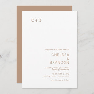 Invitation Monogramme moderne minimaliste Mariage simple