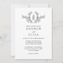 Invitation Monogramme noir et blanc de luxe classi