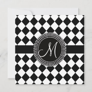 Invitation Monogramme noir et blanc fait sur commande de
