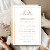 Monogramme officiel crème beige Mariage d'aquarell
