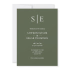 Monogramme Olive Green QR Code Mariage