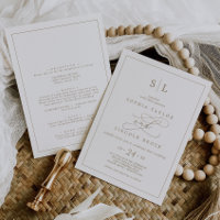 Monogramme or romantique Mariage double face