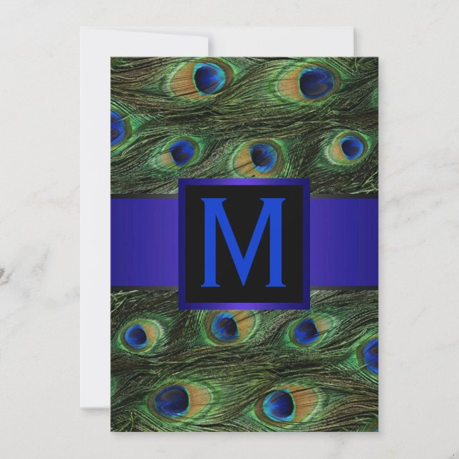 Invitation Monogramme royal bleu (Devant)