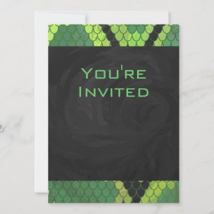 Invitation Monogramme Serpent vert et noir