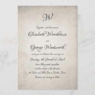 Invitation Monogramme Tourbillonnant  Mariage de calligraphie