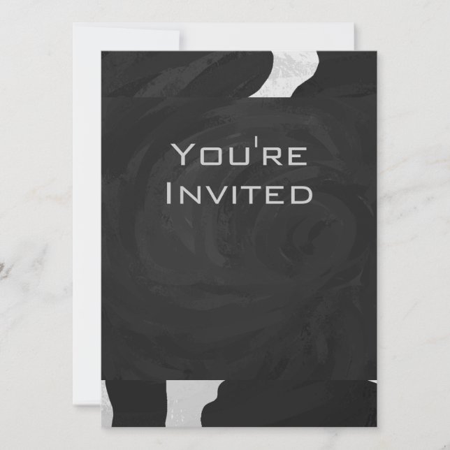 Invitation Monogramme vache noir et blanc (Devant)