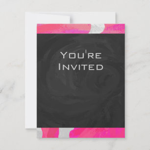 Invitation Monogramme Vache rose et blanc chaud