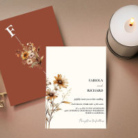 Monogramme Whimsical Burnt Orang Fleur sauvage Mar