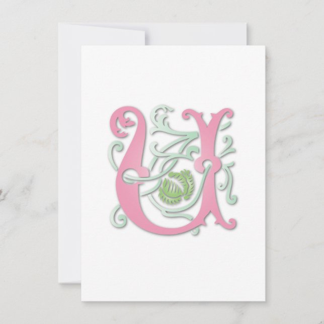Invitation Monogrammes avec perruques (Devant)