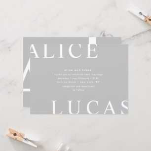 Invitation Monogrammes de disposition ultra moderne Mariage g