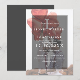 Invitation Monographie moderne minimaliste photo gay mariage