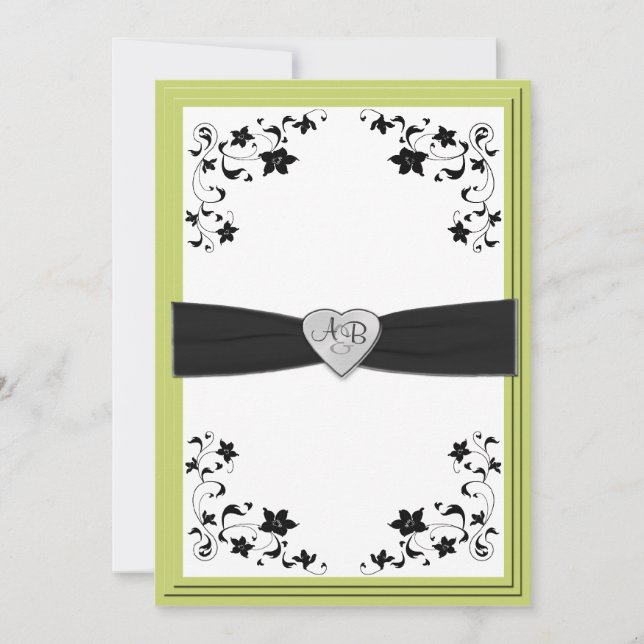 Invitation monographique Pear Green et Black (Devant)