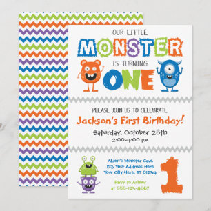 Invitation Monster First Birthday