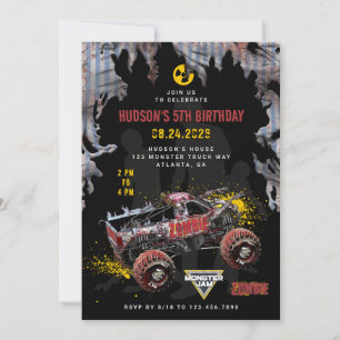 Invitation Monster Jam - Anniversaire Zombie