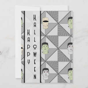 Invitation Monster Mash Gris