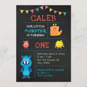 Invitation Monster migre 1er anniversaire Bannière du tableau