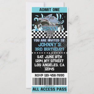 Invitation Monster Truck Requin