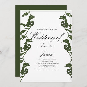 Invitation Monstera Adansonii Mariage botanique tropical