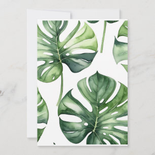 Invitation Monstera Feuille peinture aquarelle