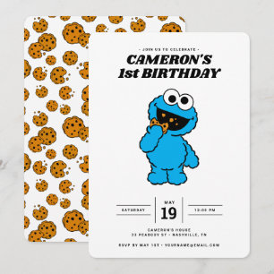Invitation Monstre de biscuits simple 1er anniversaire