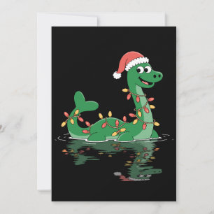 Invitation Monstre du Loch Ness Éclairages de Noël Chapeau de