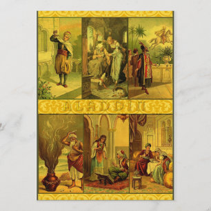Invitation Montage vintage de Noël d'Aladdin